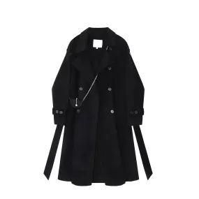 Wool Double-Breasted Belted Coat