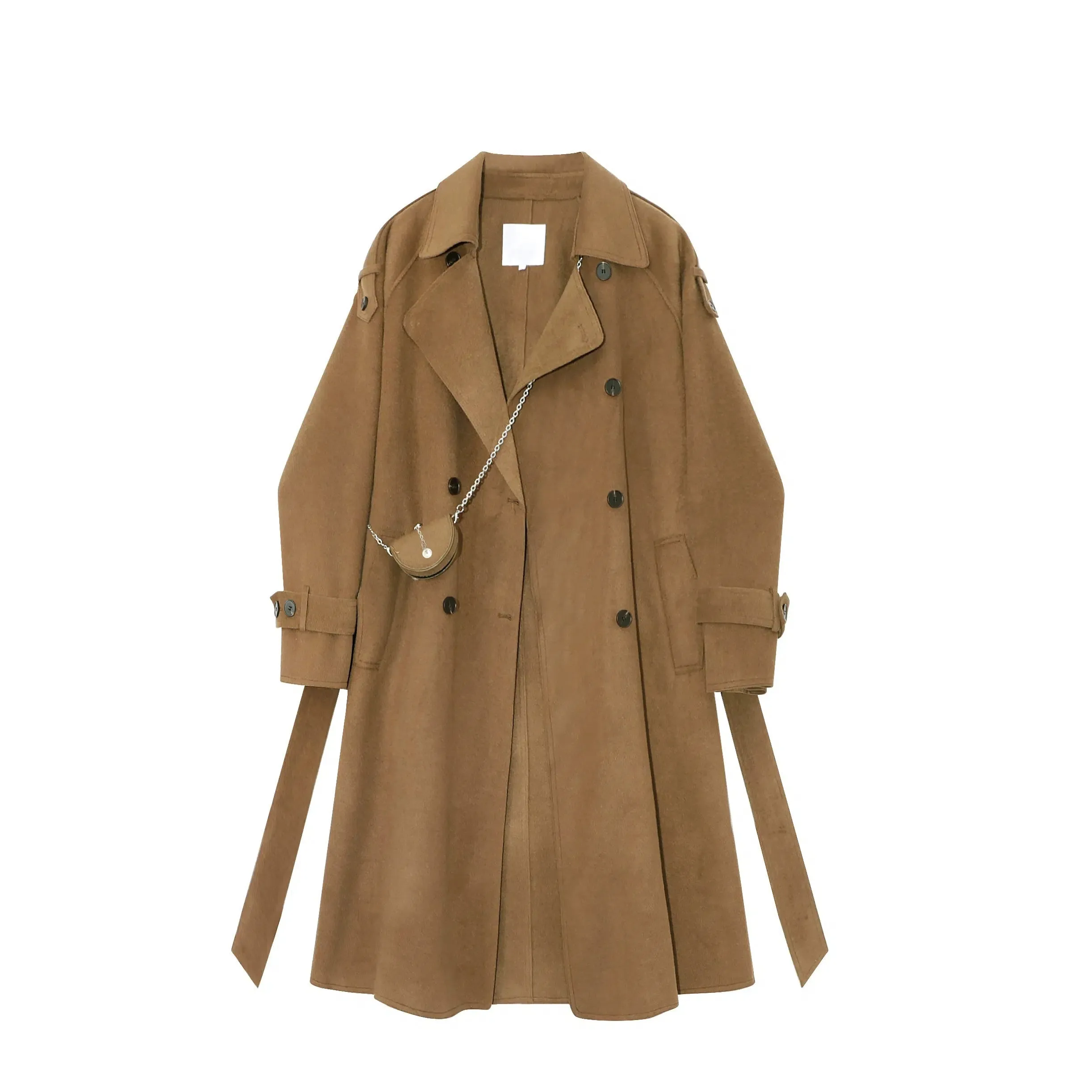 Wool Double-Breasted Belted Coat