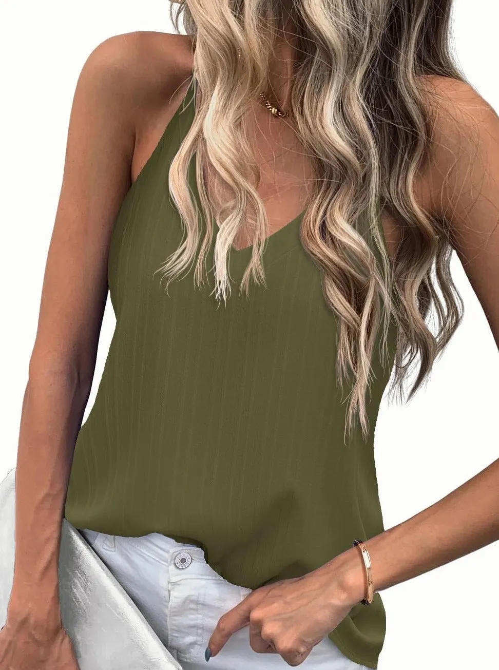 Zeagoo V-Neck Spaghetti Strap Tank Top